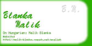 blanka malik business card